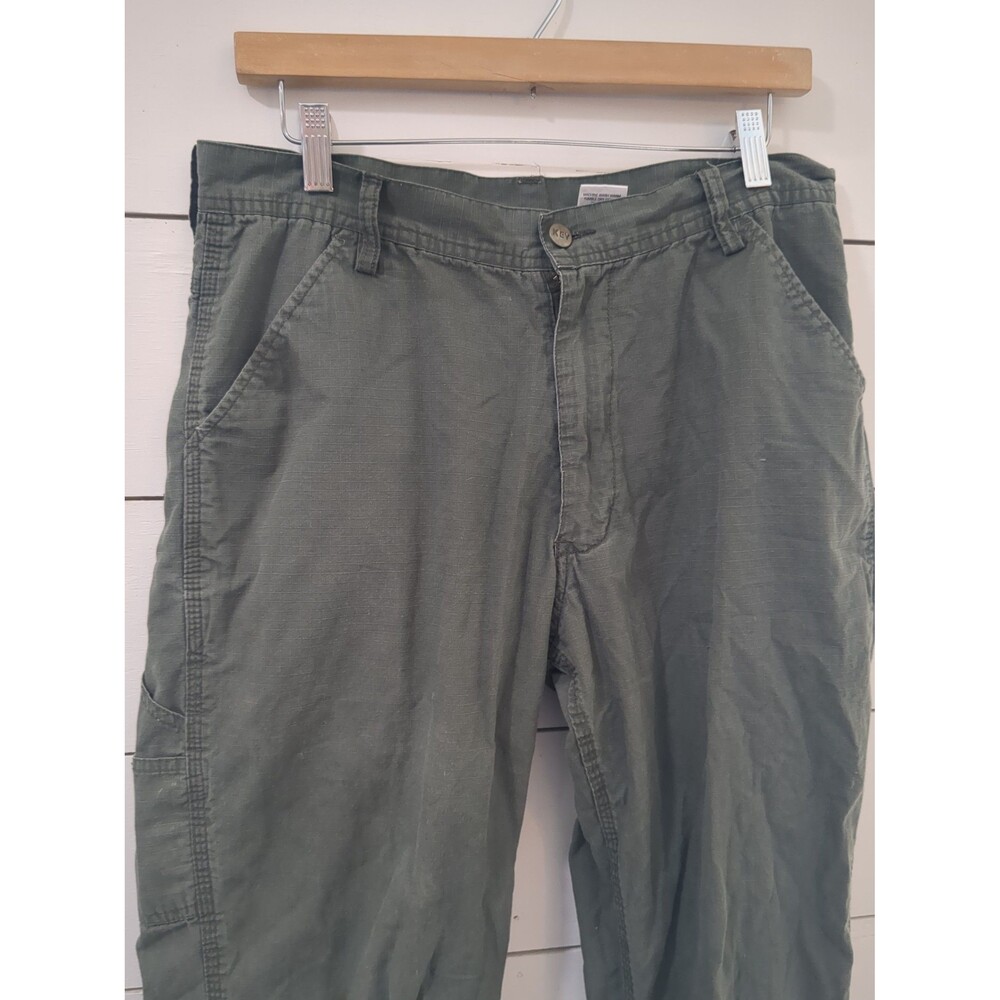 Men's green 100% cotton Carpenter work pants winter fall